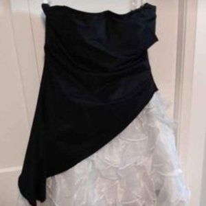 Beautiful black and white formal mini gown